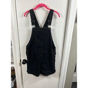 Forever 21 black denim overall mini skirt. Sz Large